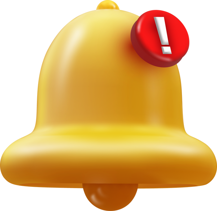 Bell attention notice 3d icon